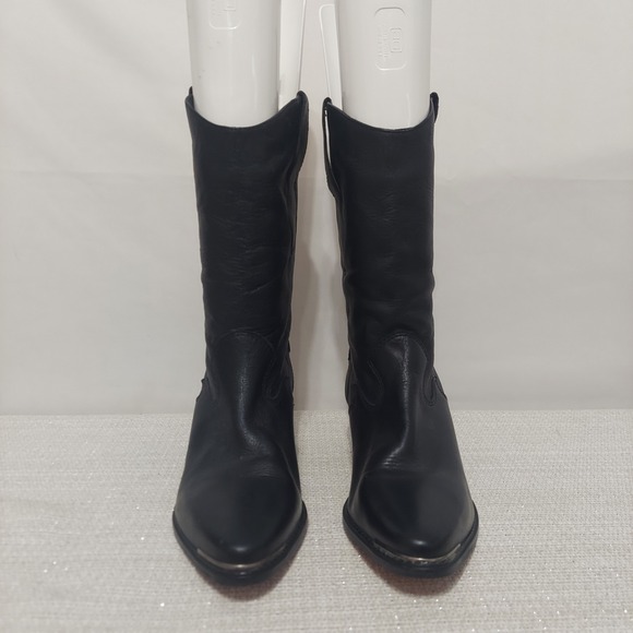 Code West Black Leather Cowboy Boots Women's 6.5 M Western - Picture 5 of 9